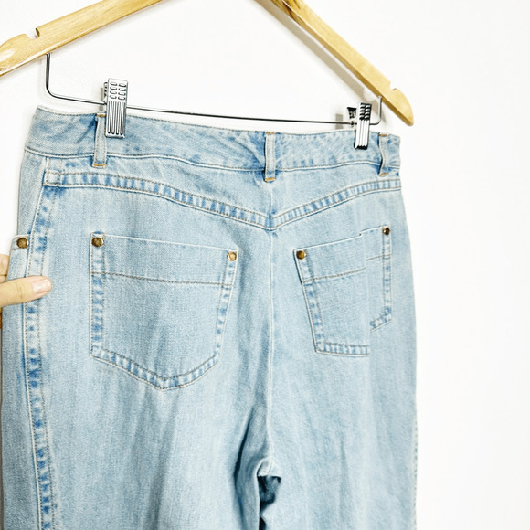 MICHAEL KORS COLLECTION Wide Leg Denim Jeans Light Blue Wash Italy Womens 8 - Picture 5 of 9